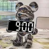 Desk Table Clocks Digital Desktop Clock Bear Desktop LED Nordic Electronic Desktop Clock Display Luxury Clock Bedroom Aesthetic Decoration Room Gift24327