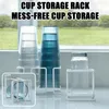 Kitchen Storage Cup Access Space-saving Rack With Anti-slip Base Partitioned Tea Organizer Disposable Extractor For Home