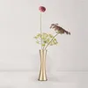 Wazony nordycki metalowy wazon Złoty cienki pojemnik na aranżacje kwiatowe na stół ślubny centralny