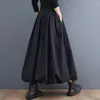 スカート日本語スタイルの女性マキシスカートハイウエストa-line long locion pocketsパフルーズフィット