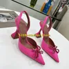 Sandálias verão alta 364 saltos designer feminino Baotou superfície de seda Lady Strass Crystal Bow Diamond Shoes pontiagudos cor