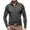 Men's Polos Affordable Brand Fashion Tops Shirts Blouse Button Up Casual Collar Grandad Henley Long Sleeve Polyester For Men