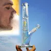 Rainbow tall bong Hookahs glass bubbler smoking Pipes downstem perc heady Dab rigs ice Water bongs with 14mm joint