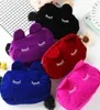 Portable Cartoon Cat Makeup Storage Cosmetic Flanell Plush Bag Multifunktion Pen Pouch Home Storage Hushållning Färggult8982956