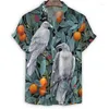 Men's Casual Shirts Lemon Chrysanthemum Mushroom 3d Print Shirt For Men Summer Hawaiian Beach Short Sleeves Tops Lapel Button Aloha Blouse
