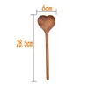 Cuillères cuillères en bois Bamboo Kitchen Japan Style Natural Wood Soup Creative Heart Forme Table Varelle Cuisine Honey Coffee Mixage