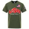 USA Basketballer Imprimé Street Casual T-shirts Hommes Lâche Oversize Vêtements Respirant Cott Manches courtes Fi Hip Hop Tees g78c #