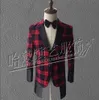 s-5xl New Men's Plaid Stitching Suit Performance Bar Nightclub Singer Host Dj Stu Plaid Blazers Coat Plus Size Stage Costumes b3sL#