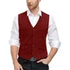 2023 Mäns mocka Slim Single-Breasted Vest Wedding Suit Groomsmen Dr Denim Office Casual Vest 63i2#