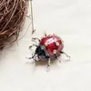 Brooches Ladybugs Enamel Pin Vintage Rhinestone Insect Brooch JewelryMetal For Women Men Banquet Party Clothes Pins Pines