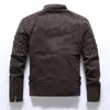 Winter Motorrad PU Lederjacke Männer 2023 Vintage Fleece Warme Multi-Tasche Ledermantel Männlich Reißverschluss Herbst Outwear Jacken B4H6 #