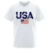 Vintage Usa Flag Street Imprimer T-shirts Homme Hip Hop Street Tshirt Été Casual Cott Tops grande taille Respirant Tee Vêtements o2fb #