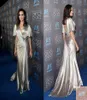 Ny ankomst sexig Angeline Jolie Celebrity Dress Red Carpet Backless Silver Chiffon Long Prom Dress Formal Gown Evening Dresses Plu6832490