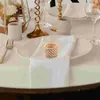 Nappe de Table en rotin, boucle de serviette, anneaux de maintien, Style Design pastoral, boucles décoratives tissées, ornement