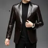 men's Genuine Jackets Autumn Busin Leather Blazers New Style Slim Thin Trend Zipper G139 j9Go#