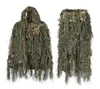 Jaktuppsättningar Ghillie Suit Woodland 3D Leaf Disguise Uniform CS Krypterade kamouflagedräkter Set Army Tactical 16277595