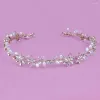 Barrettes à cheveux Barrettes Fête Couronne à la main Chapeaux de mariée Tiara Ornements Coiffure Pièce de tête Cristal Perle Mariée Bandeau avec Ribbo Otjt9