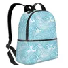 Backpack Sea Wave Large Capacity School Notebook Fashion Waterproof Adjustable Travel Sports
