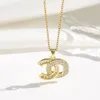 Simple Designer Brand C - Double Letter Pendant Necklaces Chain 18K Gold Plated Crysatl Rhinestone Sweater Newklace for Women Wedding Jewerlry Accessories