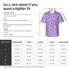 Camisas casuais masculinas camisa de verão praia lavanda mandala blusas roxo branco impressão teal floral solto homens manga curta streetwear top