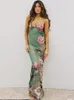 Casual Dresses Nibber Sexy Elegant Women Dress Y2K Summer Trend Sweet Blossoms Print Romantic Camisole Maxi Skinny Elastic Bodycon Vestidos