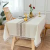 Gerring Nordic Tassel Cloth Tabel broderade blad Amerikanska bordsdukar för evenemang Rektangulärt Jacquard soffbord täcker 240312