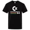 Gevşek Erkekler T-Shirts Yaz Commodore 64 Baskı T Shirt C64 Sid Amiga Retro Serin Tasarım Sokak Kısa Kollu Top Tee Pamuk Giysileri 240325