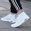 Casual skor fina höga topp sneakers män bekväm luft dämpande platt man andas flygande vävning