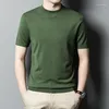 Men's Sweaters Men Worsted Wool Sweater Shirt 2024 Spring Short Sleeve Can Be Mashine Washed Man Pullovers Knitted Pure Tshirt