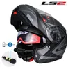 Motorcykelhjälmar äkta LS2 FF325 Vänd motocykelhjälm Double Sun Shield Lens Modular Motorcykel Män Full Face ECE Racing MO9207890