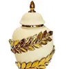Bottiglie portaoggetti Vaso da fiori in ceramica con coperchio Ornamento Disposizione floreale Tempio in vaso di zenzero in porcellana per caminetto da scrivania per casa o ufficio