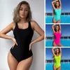 Luxury Designer Bikini European and American women's sexy one-piece slimming and gathering solid color swimsuits