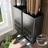 Storage Bottles 1 Pcs Black Kitchen Utensil Holder Removable Drain Tray Space Aluminum Fork And Spoon Plastic Strong Bearing Capacity