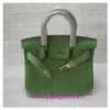 Hremms Birkks Designer Shoulder bags online shop 2024 New Top layer Cowhide Bag Fruit Green Handheld One Crossbody Genuine Leather Womens With Real Logo
