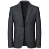 Мужская однотонная повседневная куртка, деловая официальная одежда, куртка, пальто, новая весенне-осенняя мужская приталенная куртка, пиджаки, размер 4XL 240327