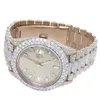 Iced Out Watch VVS Clarity Moissanite Studded Diamond Watch Luxury rostfritt stål klocka