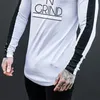 2022 Autunno Nuovo arrivo Muscleguys Patchwork cucitura Raglan O-Neck Cott Stampato Fi Casual Slim Fit LG T-shirt C6SK#