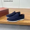 Loro piano lp lorospianasl heren schoenen schoenen echt lederen slip-on schoenslip op luie casual zachte zool enkele schoenen paar heren schoenen