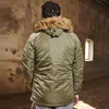 mgp jaqueta padrão de inverno masculino clássico n-3b parka para clima frio extremo impermeável removível pele sintética ao redor do capuz R8NP #