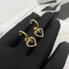 Orecchini a bobina vintage retrò per donne a doppia lettera intarsiata in cristallo perle perle orecchini di alta qualità di alta qualità in argento designer d'argento designer regalo donna