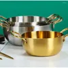 Küchengeschirr Pfannen Kochgeschirr Dinge Töpfe Topf -Induktion Home Küchenkocher Utensil Kochen Golden Wok Nützlicher Set Stahl Edelstahl