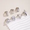 Eheringe 7 teile/satz Silber Farbe Imitation Kristall Edelstein Für Frauen Mädchen Glänzende Wasser Tröpfchen Metall Geometrische Öffnung Ring