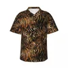 Męskie koszule zwykłe Tiger Print Druku