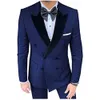 traje Hombre Black Peaked Lapel Jackets With Pants Slim Fit Best Man Formal Groom Wear Wedding Blazer Smoking Masculino Tuxedos 46mh#