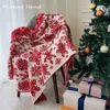 Couvertures romantique mode rouge joyeux noël flocon de neige tricoté couverture de maison décoration canapé couverture lit cadeau personnalisé