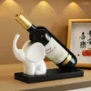 Decorative Figurines Elephant Statue WithWine Rack Table Ornaments Animal Sculpture Wind Holder Home Decor Cute Figurine Resin Crafts Art