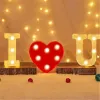 알파벳 LED 야간 조명 빛나는 번호 편지 램프 16cm 홈 결혼식 생일 크리스마스 파티 장식을위한 글자 라이트