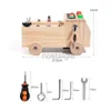 Intelligence toys Childrens Wooden LED Switch Busy Board Disassembly and Assembly Screws Nuts Tool Car Montessori Early Education Puzzle Toy 24327