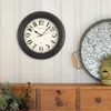 壁の時計屋内ラウンド11.5 "アラビア語の数字の黒の伝統的なアナログ時計を掛けるのは簡単な装飾シンプルスタイル2024