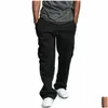 Men'S Pants Mens Cargo Joggers Cotton Sweat Workout Loose Trousers Long Sportswear Sweatpants Hip Hop Streetwear 4Xl Drop Delivery Ap Dhg0O